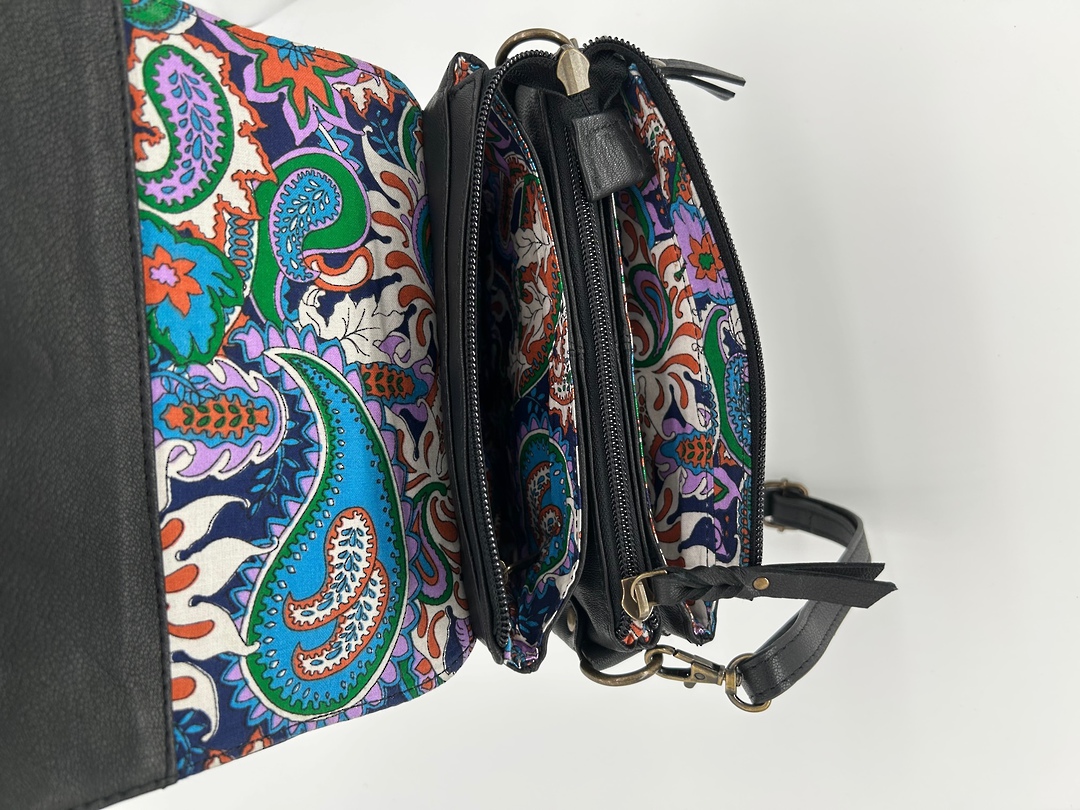 Taylor Lux Leather Shoulder Bag Floral Lining image 3